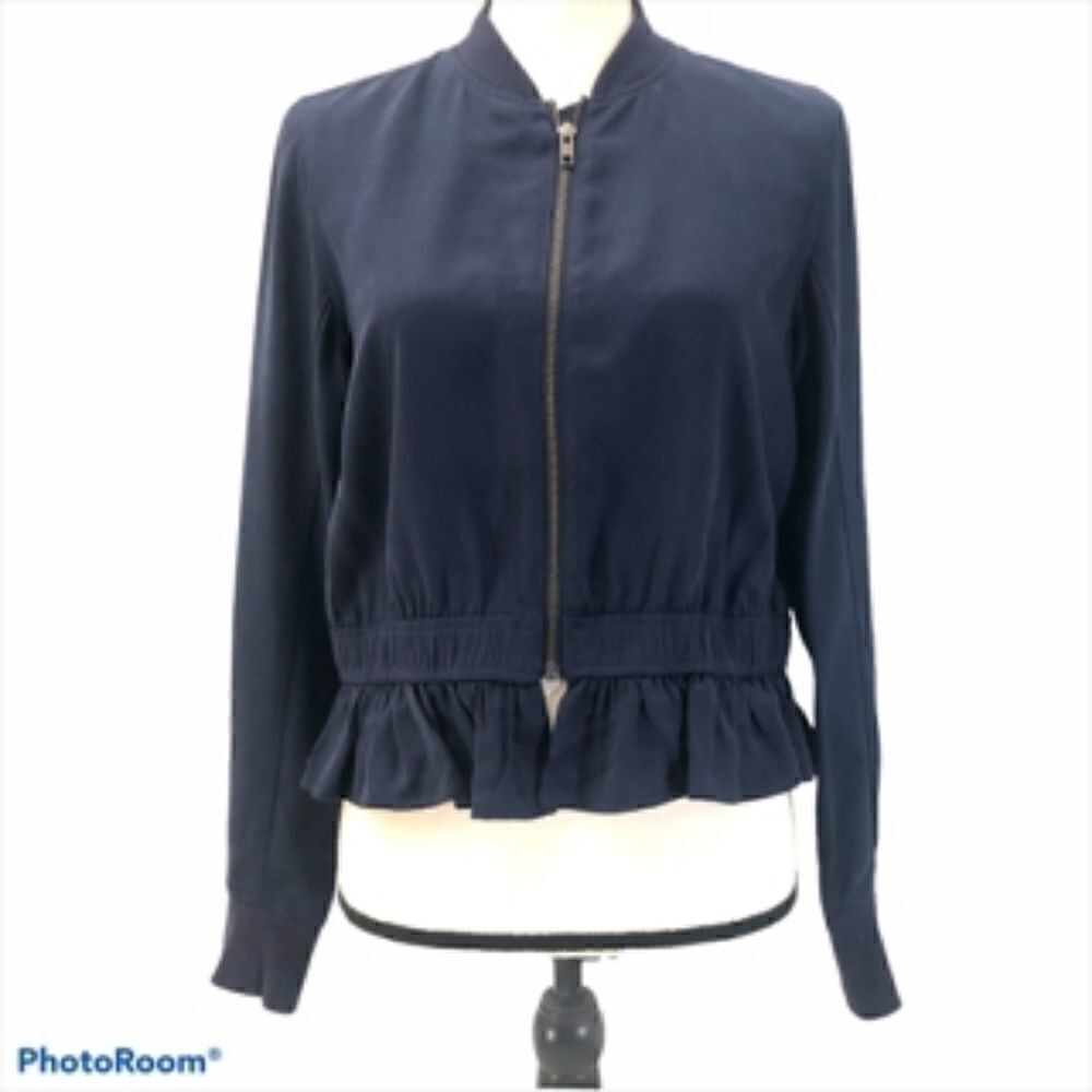 Halogen Peplum Zip Up Jacket. Size S.